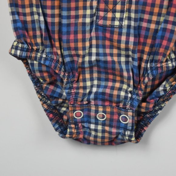 plaid button down bodysuit - Picture 2 of 7